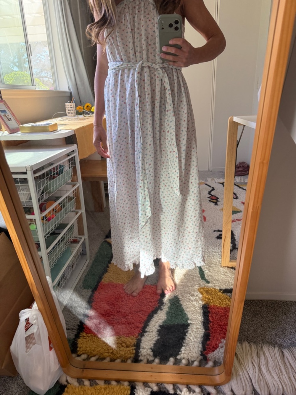 Doen Light Blue Floral Midi Dress - Picture 6 of 6